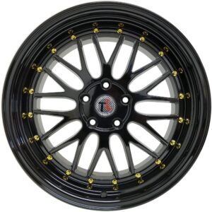 GLOSS BLACK / GOLD RIVETS