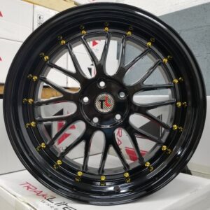GLOSS BLACK / GOLD RIVETS