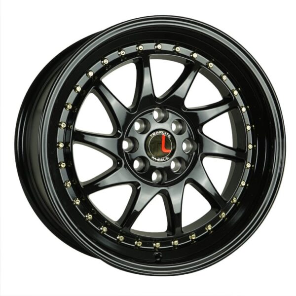 GLOSS BLACK / GOLD RIVETS